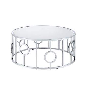 Oakmonte Mirrored Round Coffee Table Chrome - HOMES: Inside + Out