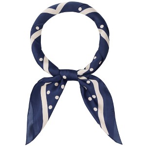 Elerevyo Women Polka Dots Large Vintage Satin Square Neckerchief Head Wrap Bandanas 35.4" X 35.4" - 1 of 4
