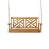 Outdoor Patio Acacia Wood Porch Swing Bench with Herringbone Backrest, 8-Foot Hanging Chains, 800 lb Weight Capacity - 2 of 4