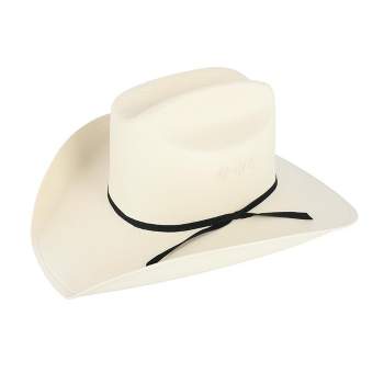 CTM Men's Ivory Canvas Cowboy Western Hat