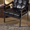 Mshliw High Back PU Leather Accent Armchair with Solid Wood Legs Leisure Reading Chair for Living Room Bedroom - 3 of 4