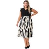 Agnes Orinda Women's Plus Size Pleated Print High Waisted Summer Trendy Business Casual A Line Skirts - 3 of 4