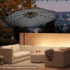 Tangkula 10FT Offset Umbrella 360° Rotation Sun Shade Solar Powered LED Gray Patio - 2 of 4