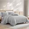 Home Mart Goods 4 Piece Light Grey Solid Textured Faux Fur Soft Plush Comforter Set - 2 of 4