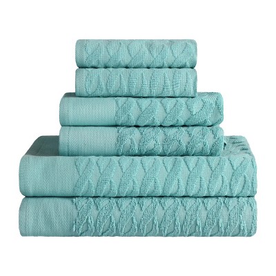 Premium Cotton Jacquard, Herringbone Medium Weight 6-piece, Bathroom ...