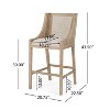 Christopher Knight Home Set of 2 30" Breck Wood and Cane Upholstered Barstools Beige/Natural - image 3 of 4