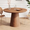 Round Dining Room Table for 4, 43'' Modern Farmhouse Kitchen Table with Round Pedestal, for Kitchen, Living Room, Cafe,Small Spaces, Apartment - 2 of 4