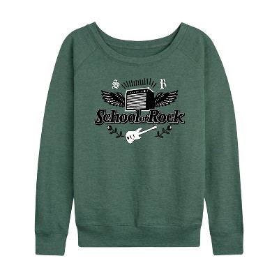Women's - School of Rock - Original Logo Lightweight French Terry Wide Neck Long Sleeve Shirt