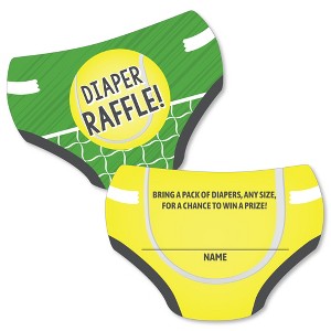 Big Dot of Happiness You Got Served - Tennis - Diaper Shaped Raffle Ticket Inserts - Baby Shower Activities - Diaper Raffle Game - Set of 24 - 1 of 4
