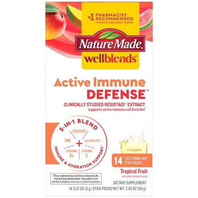 Nature Made Wellblends Active Immune Defense Fizzy Drink Mix - 14ct