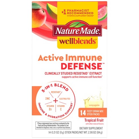 Nature Made Wellblends Active Immune Defense Fizzy Drink Mix - 14ct : Target