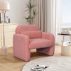 Vynxaria 22.8 Inch Modern Minimalist Accent Chairs, Gray Teddy Fleece Chairs with Armrests and Pillow, Ideal for Living Room & Bedroom - 4 of 4