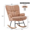 FERPIT Upholstered Teddy Velvet Accent Chair & Rocking Chair with Wingback Design - 4 of 4