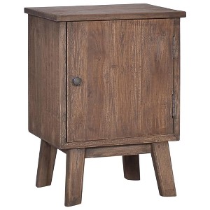 vidaXL Bedside Cabinet 15.7"x11.8"x20.9" Solid Teak Wood - 1 of 4