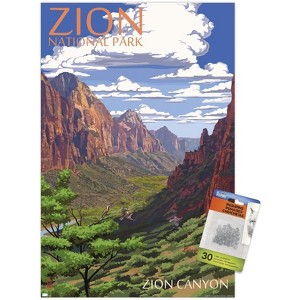Trends International Lantern Press - Zion National Park, Utah, Zion Canyon View Unframed Wall Poster Prints - 1 of 4