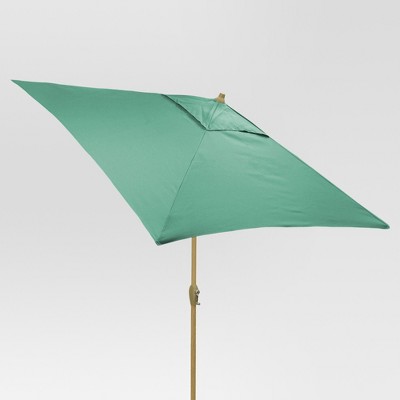 6.5' Square Umbrella - Turquoise - Light Wood Finish - Threshold™