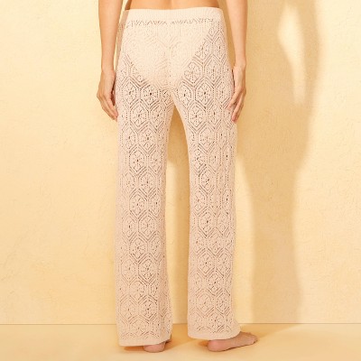 Shade & Shore Women's Crochet Pant Cover Up - Shade & Shore™ Cream M — фото 2