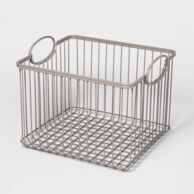Wire Stackable Kids' Storage Basket Gray - Pillowfort™, 3 of 10