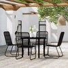 vidaXL Patio Dining Set Seat 3/5/7 Piece Black/Oak 31.5"/55.1" Table Length - Black 31.5" Table Length 4 Items - 2 of 4