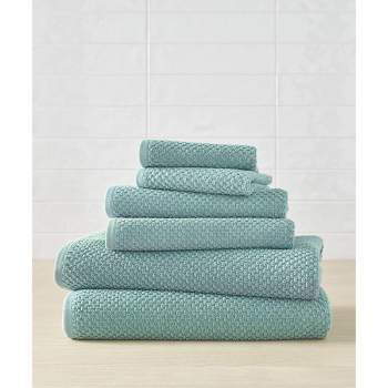 8pc Cotton Bath Towel Set Seafoam : Target