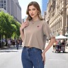 Anna-Kaci Women's Cropped Flag Graphic Tee with Short Sleeves and Crew Neckline - 3 of 4