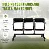 Acekool Folding Chair Rack Cart with Adjustable Height, PVC Locking Wheels, Cover Included, Heavy Duty Metal Frame, Holds up to 42 Chairs - 2 of 4