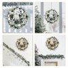 30" Holiday Wreaths with 40 LED Lights Silver White Balls Bow, Lighted Xmas Wreaths for Fireplace Window Holiday Decor - 3 of 4