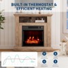 GustoWave 32in Electric Fireplace with Mantel, Freestanding Electric Fireplace Heater TV Stand with Adjustable Flame and Temperature, Natural - 3 of 4