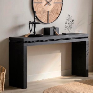 Dexmalle 64" Wooden Console Table Decorated with Wooden Balls - 1 of 4