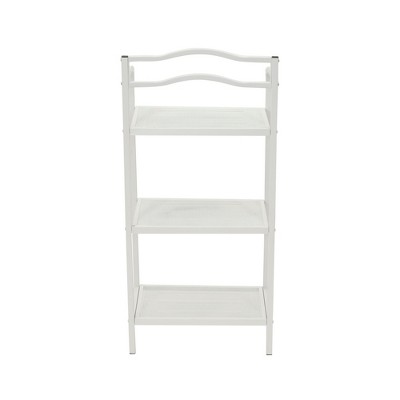Elegant White 3-Tier Mesh Steel Freestanding Storage Shelf