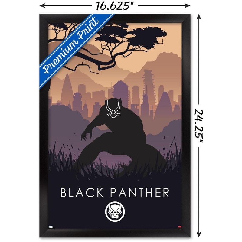 Trends International Marvel Heroic Silhouette - Black Panther Framed Wall Poster Prints, 3 of 7