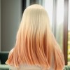 Unique Bargains Women's Straight Long Hair Wig High Temperature Fiber Gradient Orange 1 Pc - 3 of 4