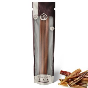 Greater Wild Beef Bully Sticks, Dog Treats, Long-Lasting, All-Natural - Standard 12" Sticks, 3 Count - 1 of 3