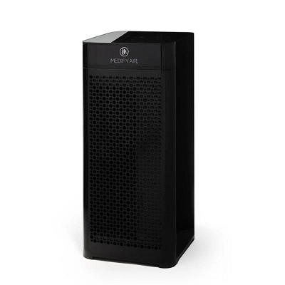 Medify Air MA-40-B1 Tower Whole Room Air Cleaner Purifier Machine w/ H13 True HEPA Filter, 4 Speeds, Ionizer, 840 Sq Ft Coverage, Black