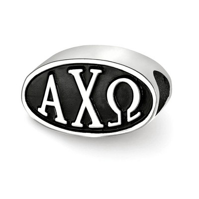 Black Bow Jewelry Sterling Silver Alpha Chi Omega Greek Life Bracelet Bead Charm