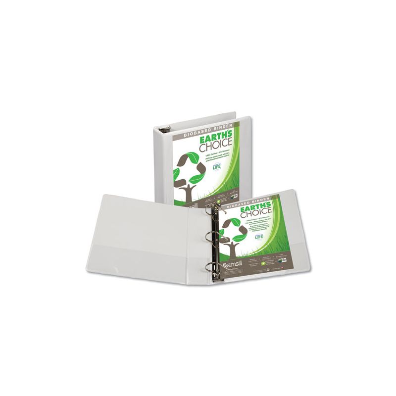 Samsill Earth's Choice Plant-Based D-Ring View Binder, 3 Rings, 2" Capacity, 11 x 8.5, White, 4 of 8