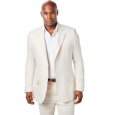 KingSize KS Island Linen Blend Two-Button Suit Jacket - 68, Natural