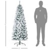 TopComfy Christmas Tree Stand Pre Lit Snow Flocked Slim Douglas Fir Tree with Easy Assembly for Modern Holiday Decor, Green, 26.8"*26.8"*70.8" - 3 of 4
