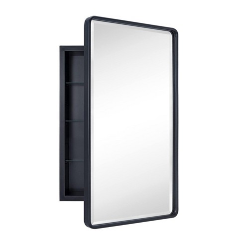 TEHOME Farmhouse Recessed Metal Rectangular Bathroom Medicine Cabinets with Mirror - image 1 of 4