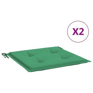 vidaXL Garden Chair Cushions in Green Oxford Fabric, Set of 2 - Outdoor Comfortable Seating Solution with Foam Fiber Filling – Size 19.7"x19.7"x1.2" - 1 of 4
