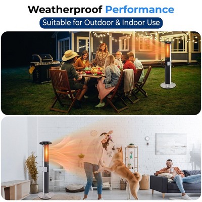 SereneLife 1500W Black Electric Infrared Patio Heater with Remote