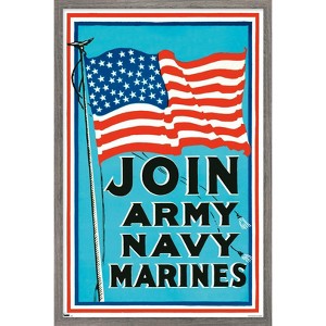 Trends International Join Army Navy Marines Framed Wall Poster Prints - 1 of 4