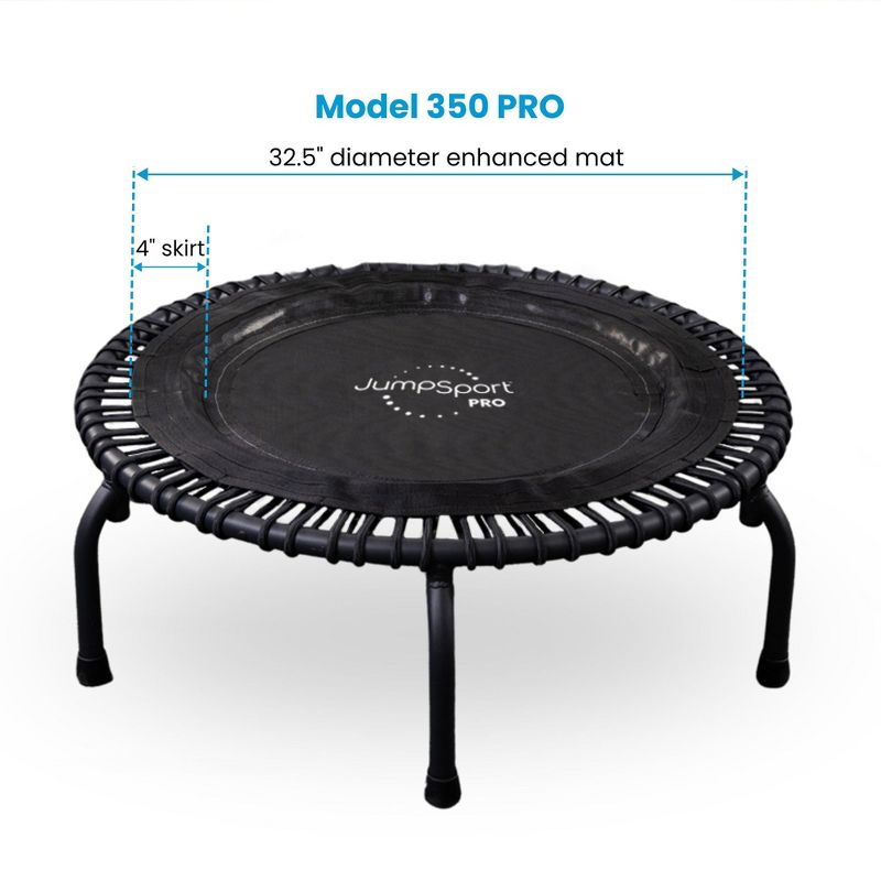 JumpSport 350 PRO Indoor Heavy Duty Lightweight Round Fitness Trampoline with Videos, Secure Arched Legs, and Quiet, Safe Bounce, 2 of 7