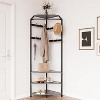 Freestanding Coat Rack with Shoe Bench, 12 Hooks & 3-Tier Shelves - Heavy Duty Hall Tree for Entryway, Bedroom, Living Room - 2 of 4