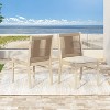 NicBex Set of 2 Outdoor Dining Chair,Modern Patio Dining Chairs with Woven Rope Decoration,Armless Wood Chairs Suitable for Patio,Garden,Beige Yellow - 2 of 4