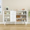 CIPACHO White Farmhouse Buffet Cabinet 55.5" Coffee Bar with 3 Drawers and Pop-Up Doors Large Rustic Sideboard - 2 of 4