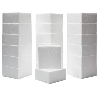 6 Pack Foam Rectangle Blocks for Crafts, 12x4x1 in, White