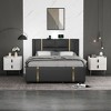 Lycvki Nightstand with 2 Drawers and Marble-Pattern Tabletop - 3 of 4