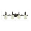 Toltec Lighting Elegante 4 - Light Vanity in  Dark Granite with 5" Natural Fusion Shade - 2 of 2