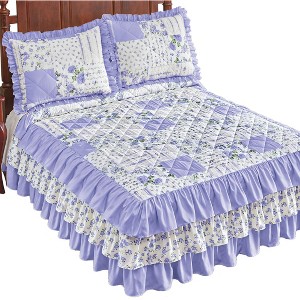 Collections Etc Floral Patchwork Ruffled B/s - 1 of 3